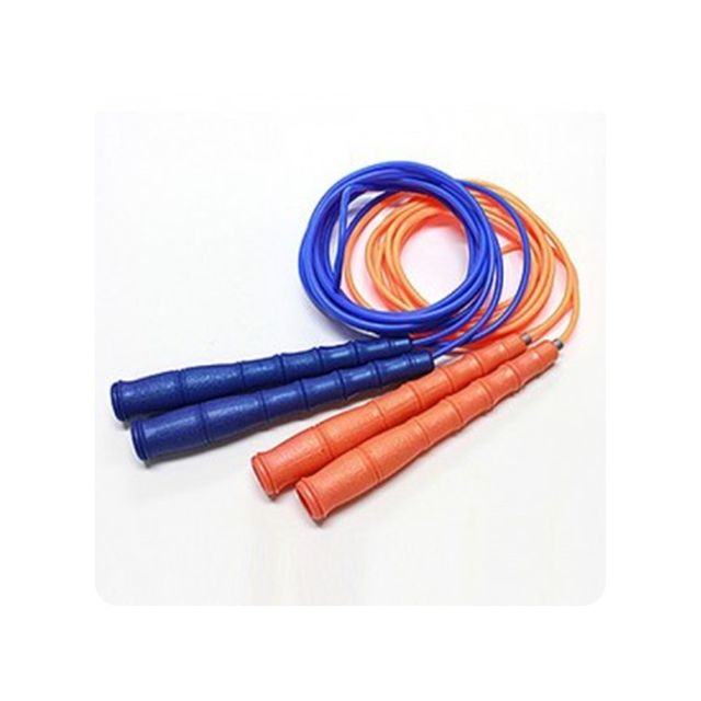 PVC 4.2M 2인 더블덧취 2개 파랑 주황 색상 긴줄넘기