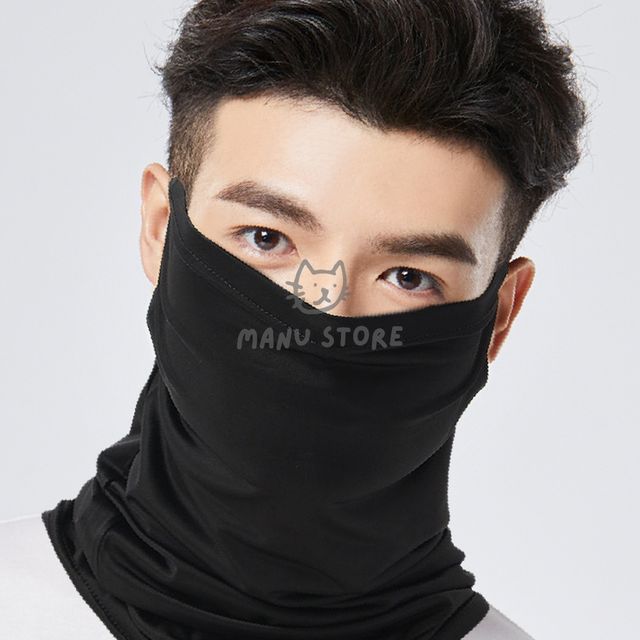 등산용스카프 여름넥워머 귀걸이형 쿨 멀티스카프 블랙