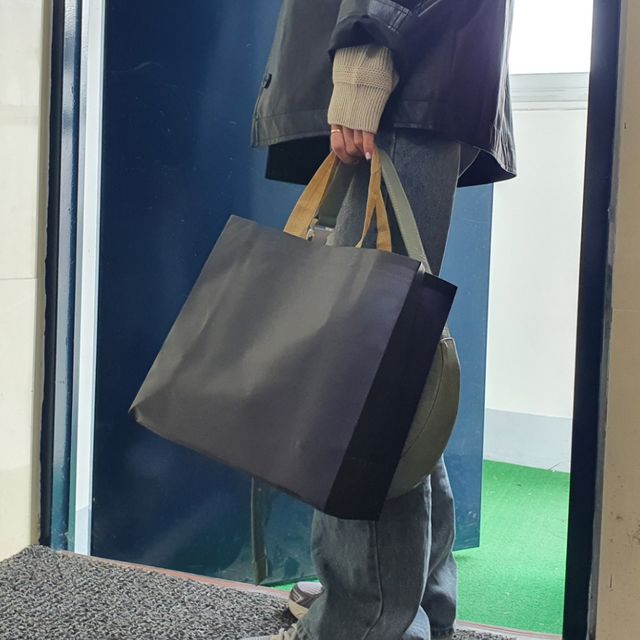 부직포가방 부직포 가로쇼핑백 가방 네이비 소