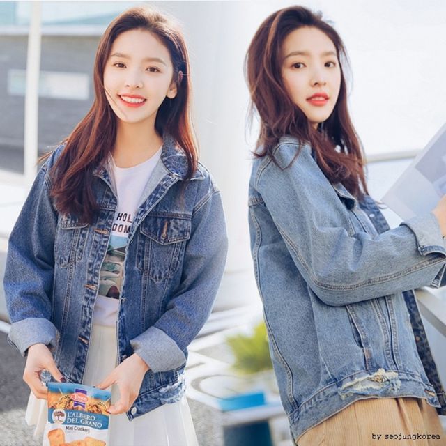 여성 오버핏 청자켓 간절기 데님 점퍼 루즈핏 아우터 봄자켓