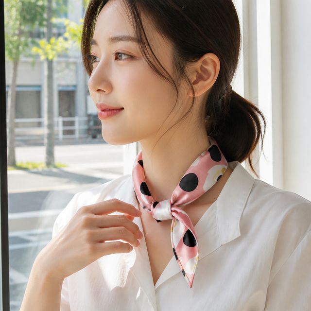 실크 쁘띠 스카프 애니멀 패턴 여성 목수건 선물용 아이템