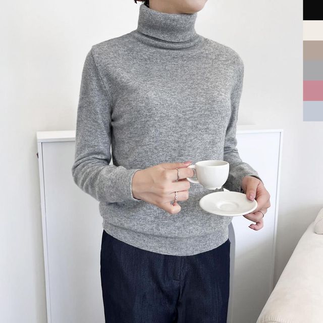 베이직 나그랑 터틀넥 여성니트 겨울 브이넥 봄 모임룩