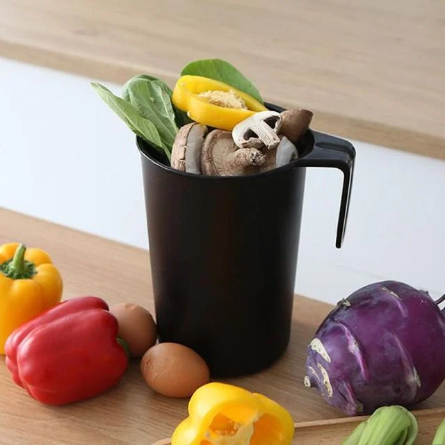 자취 블랙 음식물쓰레기통 2L 위생 밀폐 신혼 위생적 주방쓰레기통 냄새차단