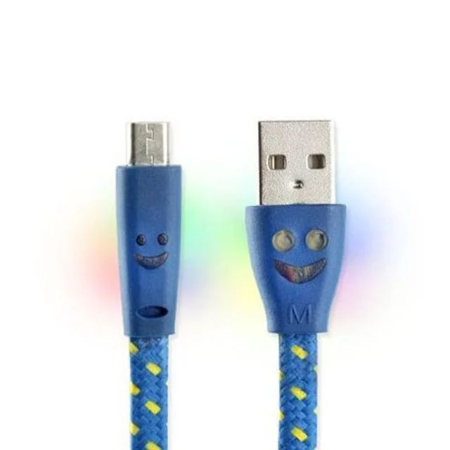 coms USB MIcro USB(B) 케이블 LED 블루