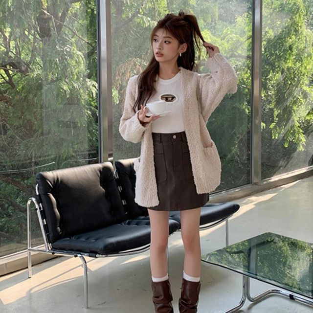 가디건 롱 여자 루즈가디건 롱니트 자켓 카디건 오픈