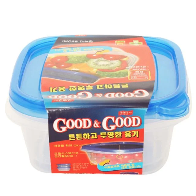 혜명몰 굿앤굿지퍼락850ml(정사각 2P) 투명밀폐용기 반찬밀폐용기 대형밀폐용기 사각반찬통 사각밀폐용기