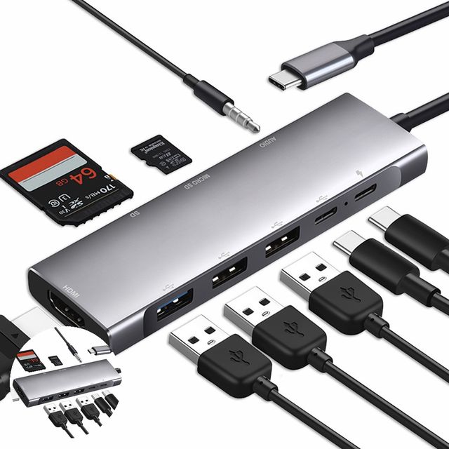 usb멀티포트 카드리더기 9 in 1 C타입 USB 멀티허브