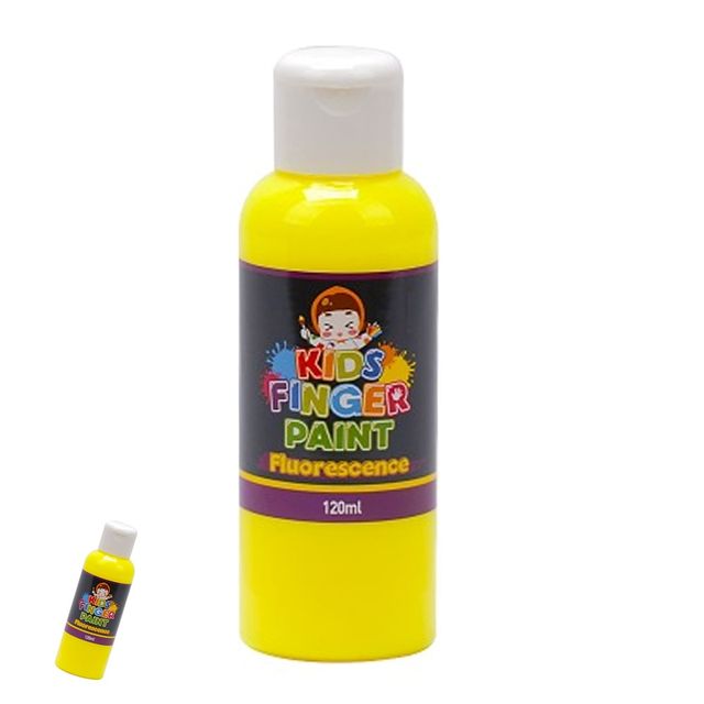 그림교구 그리기놀이 미술놀이 핑거페인트 형광색 120ml 형광노랑