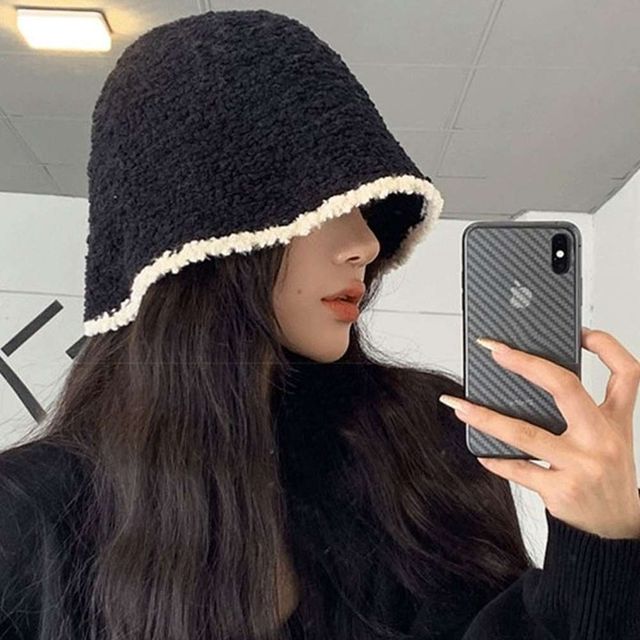 여성 양털 버킷햇 여자버킷햇 여성패션모자 니트버킷햇 여성니트모자