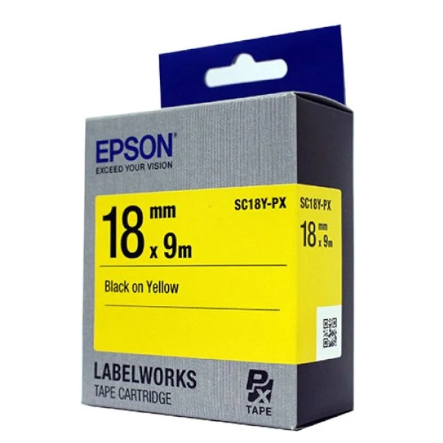 EPSON 라벨프린터리본 SC18Y 노랑 흑문자 정품 소모품