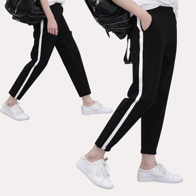 밴딩 트레이닝 팬츠 여자 슬림핏 추리닝 두줄 바지
