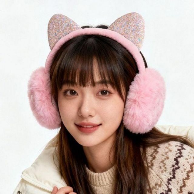 고양이 귀도리 여성 남성 귀마개 방한