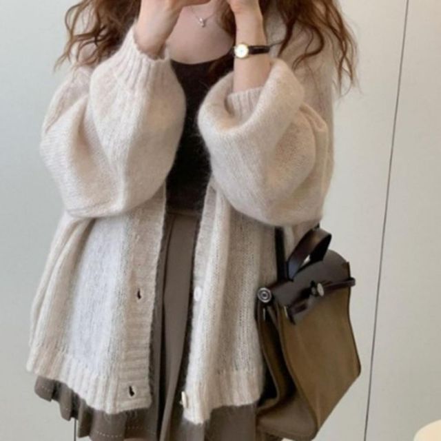 여자가디건 루즈핏 숄 니트롱 기본 기본가디건 신상