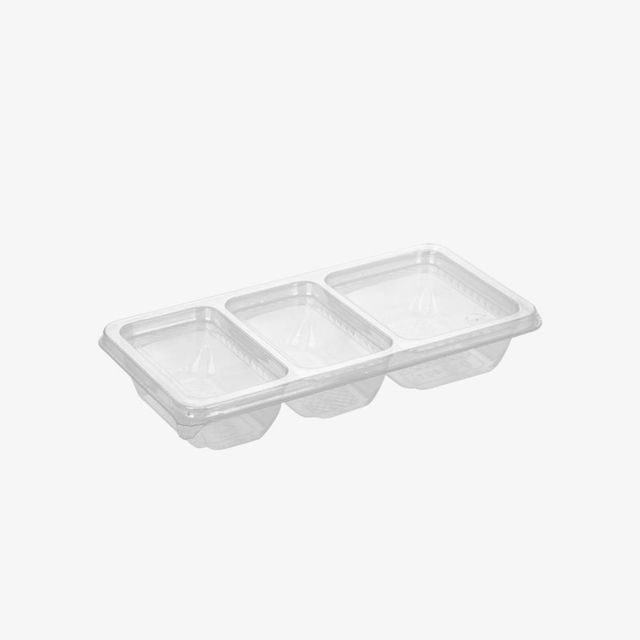 3칸 반찬 소스 포장용기 180x90x30mm 뚜껑포함 600세트