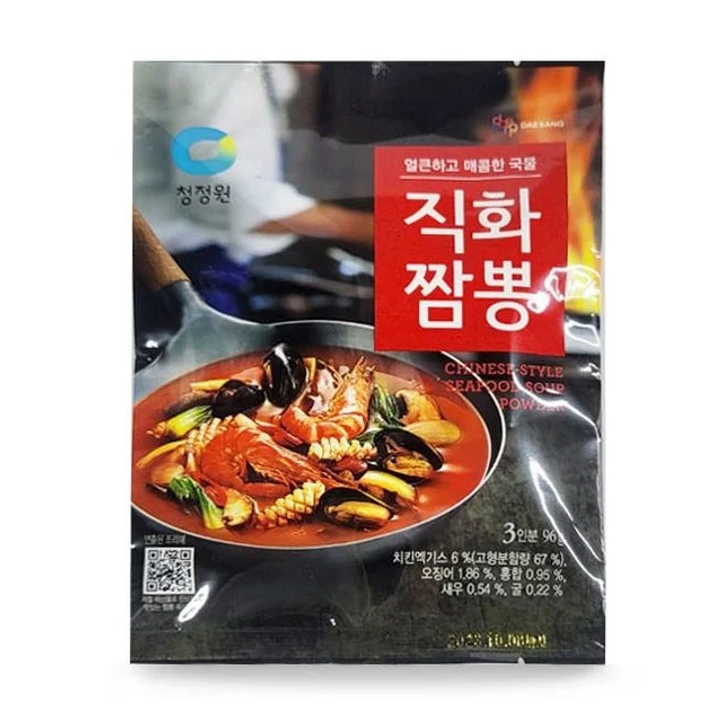 쿨샵 청정원 직화짬뽕분말 불맛짬뽕 육수 분말 3인분