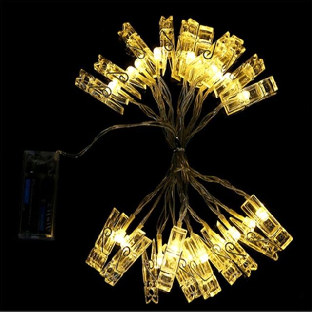 20구 LED 클립 집게 전구 3m 웜색 집게형조명 usb조명 간접조명