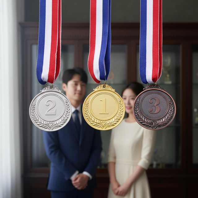 체육대회 우승 기념 금은동 메달 세트 행사용 시상식 상패 트로피