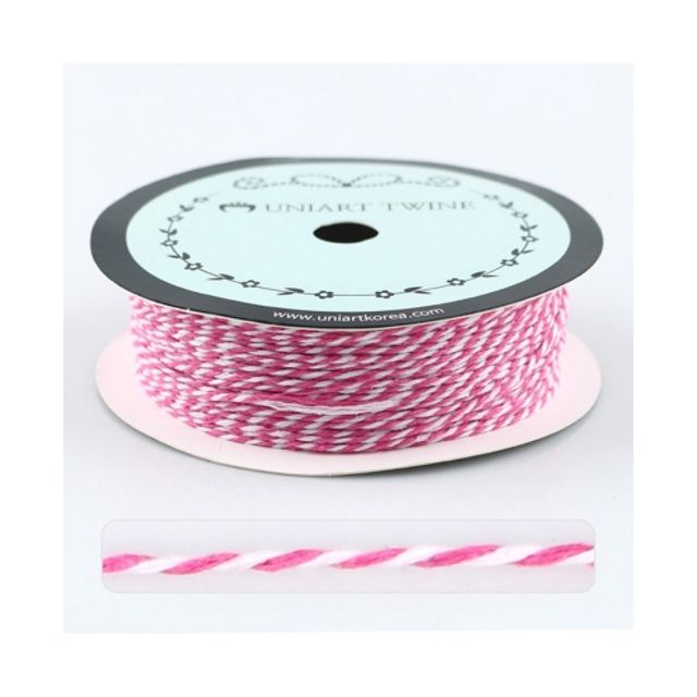 혜명몰 유니아트 트와인끈 45m 진분홍 - 개 (1개입) 만들기용품 선물포장끈 색끈 만들기재료 포장끈