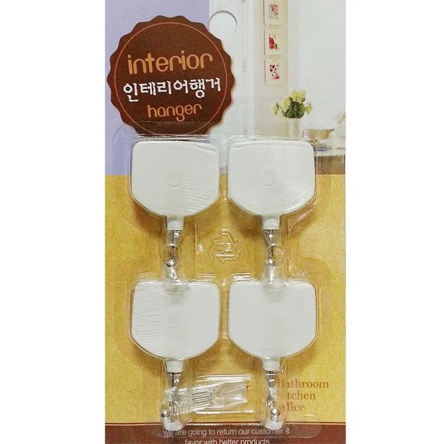 우일 둥근사각행거4p 접 착식걸이 후크