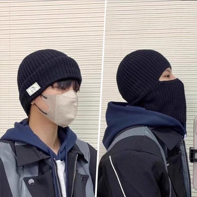 남성 겨울 모자 복면 비니 바라클라바 방한 니트 비니