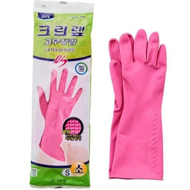 도톰한 고무 라텍스 장갑 튼튼한 설거지 소형
