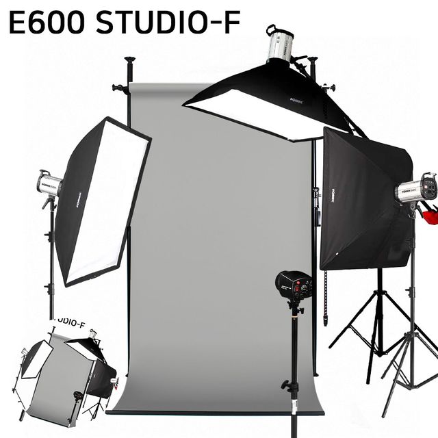 컨셉스튜디오 led조명세트 사진조명 스튜디오 촬영 세트 E600 STUDIO-F 고정형 배경시스템 배경지135cm 그