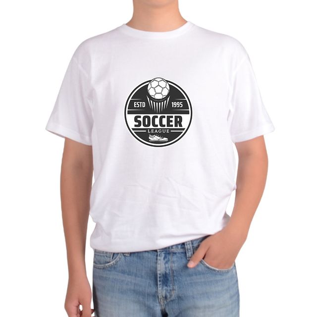 남성 반팔티 축구동호회 아시아핏, 축구화 그림 티셔츠