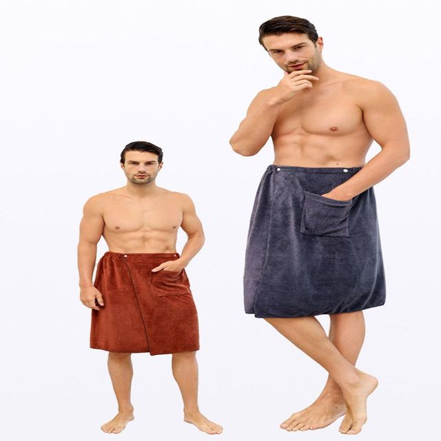 스커트 입는 샤워가운 후 가운 극세사 타올 남자 샤워