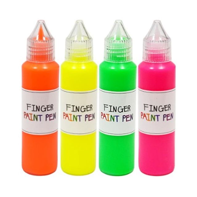 세트 핑거 4색 아네모네 페인트펜 형광 x 50ml