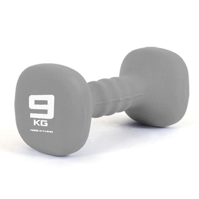사각아령 아령 네오프렌 9kg 단품1개 그레이