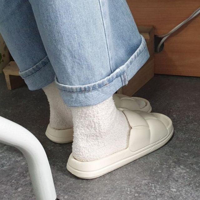 뚱카롱 거실슬리퍼 슬리퍼 용 아이보리 구름슬리퍼 쿠