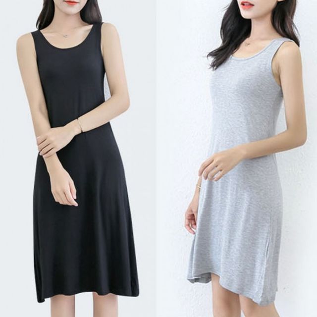 모달 여름용 프릴 나시 원피스 쿨 데일리웨어