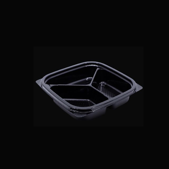 TY 사각 3칸 반찬용기 블랙 400개 대량 세트