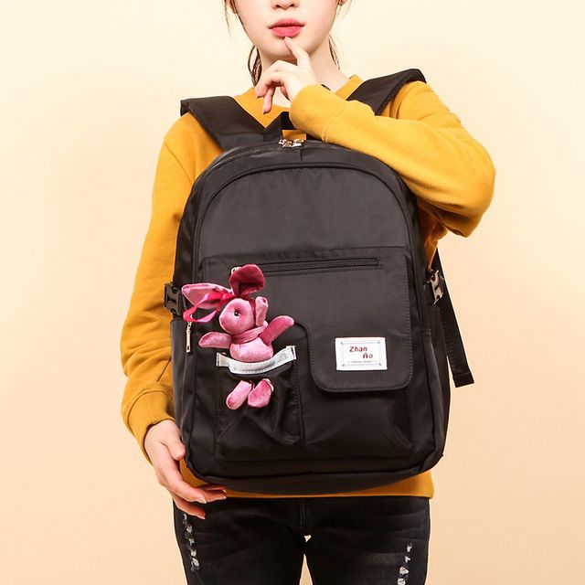 귀여운 여성 캐주얼 학생 백팩 가방 언발 포켓 키링