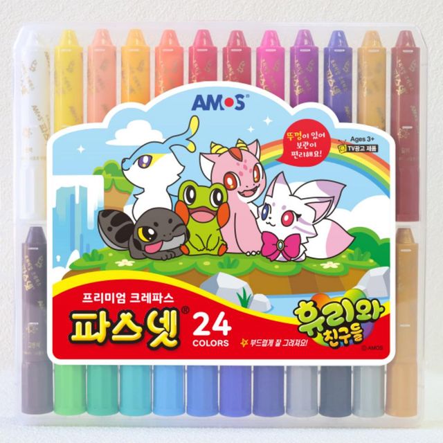 파스넷 24색 6개입 6갑 부드러운크레파스 색칠펜 물감크레파스