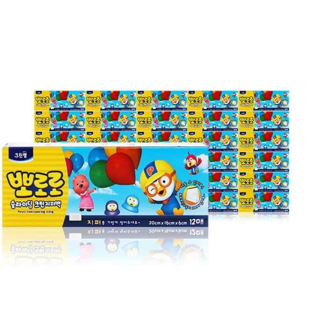 슬라이딩지퍼백 소 20x16x12매 24개입 투명지퍼백 냉동지퍼백 일회용지퍼백 간식봉투