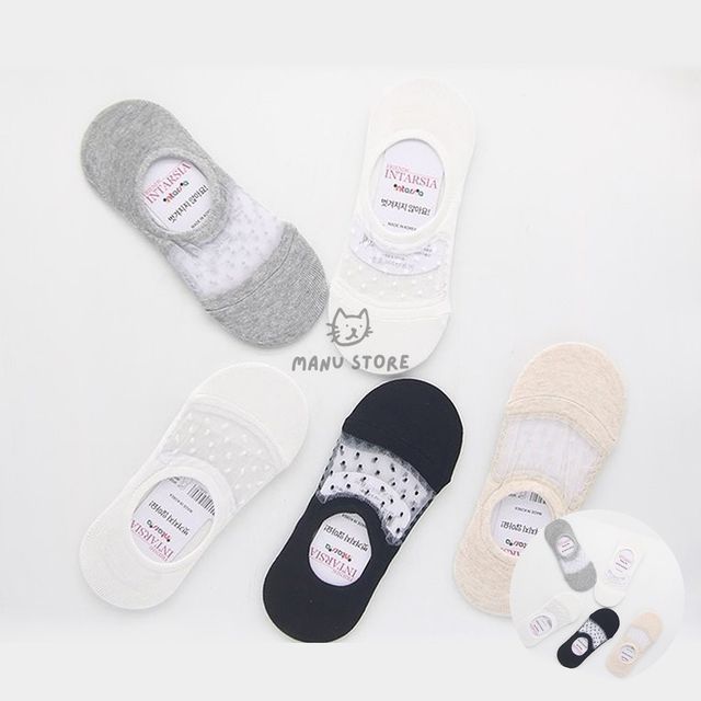 여성패션양말 여성덧신양말 여성용 도트 페이크삭스 양말 랜덤 5켤레