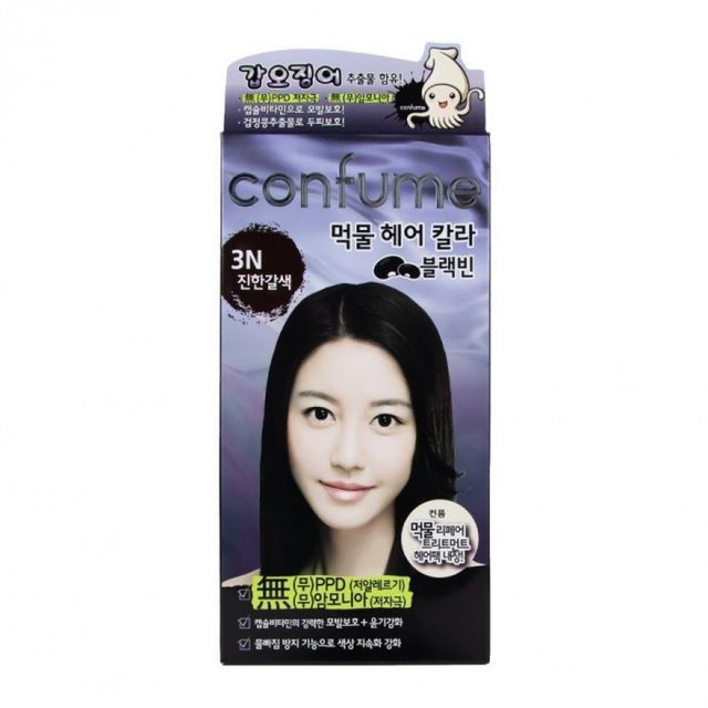 먹물 진갈색 머리칼 색소 염모제