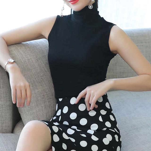 여름 폴라티 민소매폴라 터틀넥나시 이너폴라티