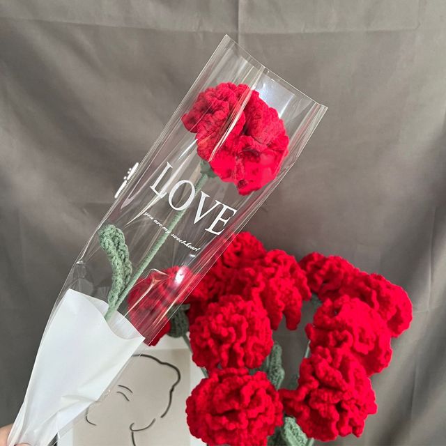 뜨개질 카네이션 조화 어버이날 꽃 화분