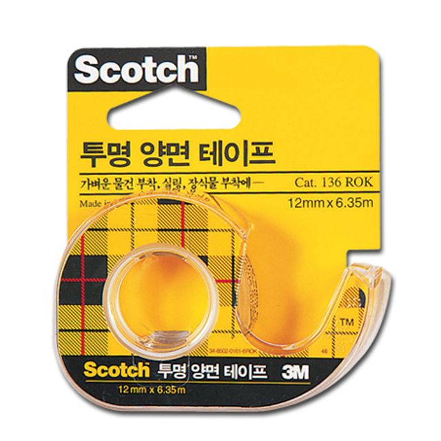 3M 투명 양면테이프 136 12X6.35m