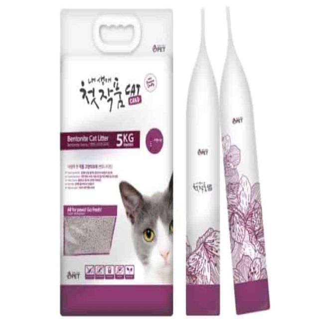 벤토나이트 모래 라벤더 5kg 4p 냥이모래정리 냥이청결모래 고양이배변모래 애묘화장실모래