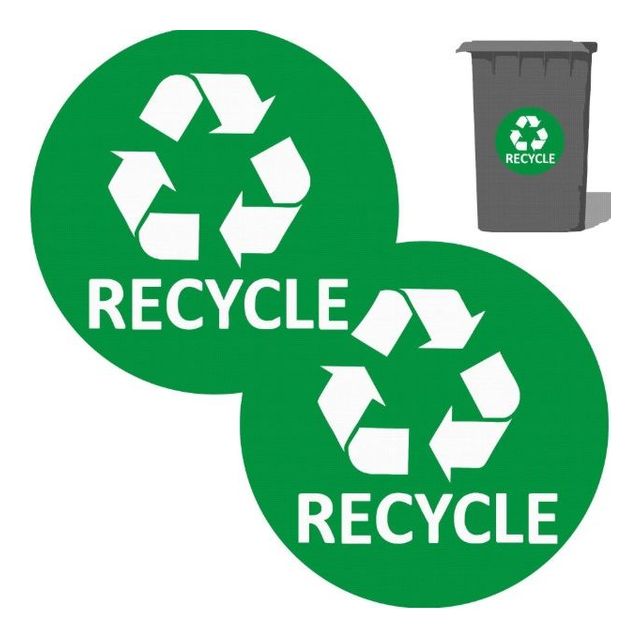 재활용 RECYCLE 휴지통 원형 PVC 스티커 라벨