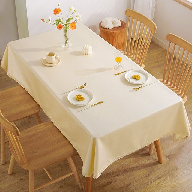사각 방수 아이보리 식탁보 140x140cm