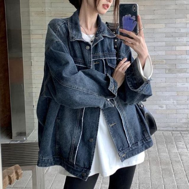 간절기 박시 청 점퍼 봄 진청 자켓 데님 가을 오버핏