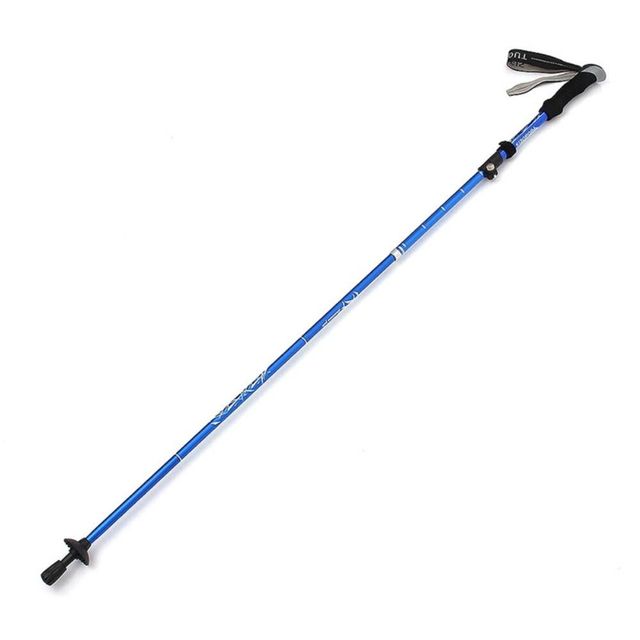 길이조절 5단 접이식 등산스틱 130cm 블루