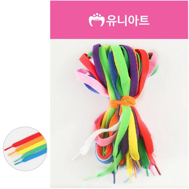 넙적 운동화끈 칼라 혼합 랜덤 색상 신발끈 묶음