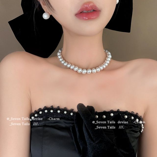 패션 진주목걸이 프렌치 기질 고급 디자인 목걸이