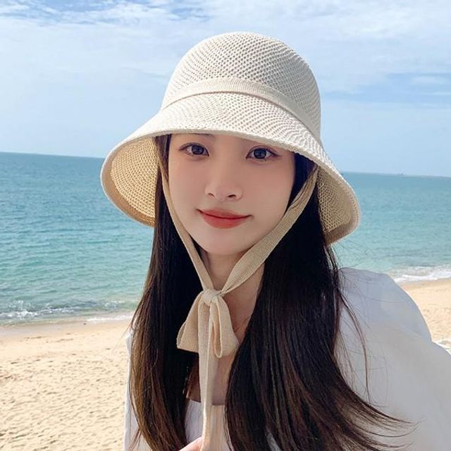 여성 끈장식 밀짚 데일리 비치 바다 썬캡 모자 패션 라탄