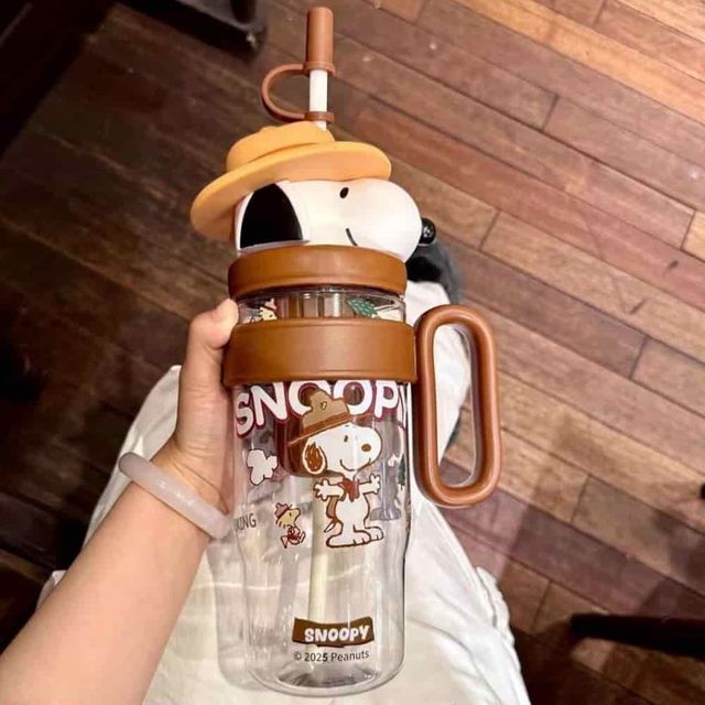 스누피 물통 1060ml 브라운 트라이탄보틀 이쁜텀블러 휴대용물통 트라이탄물병